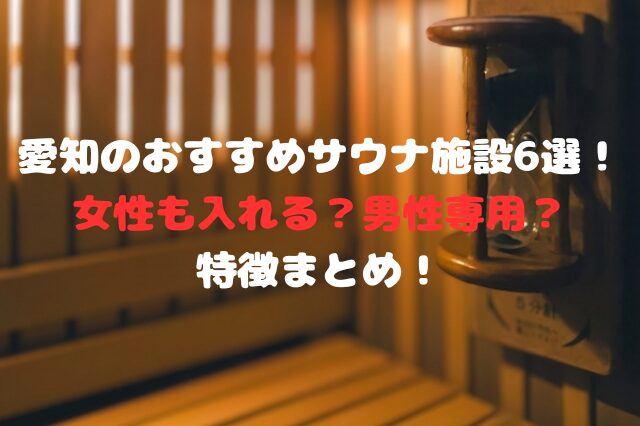 愛知のおすすめサウナ施設６選！女性も入れる？男性専用？特徴まとめ！